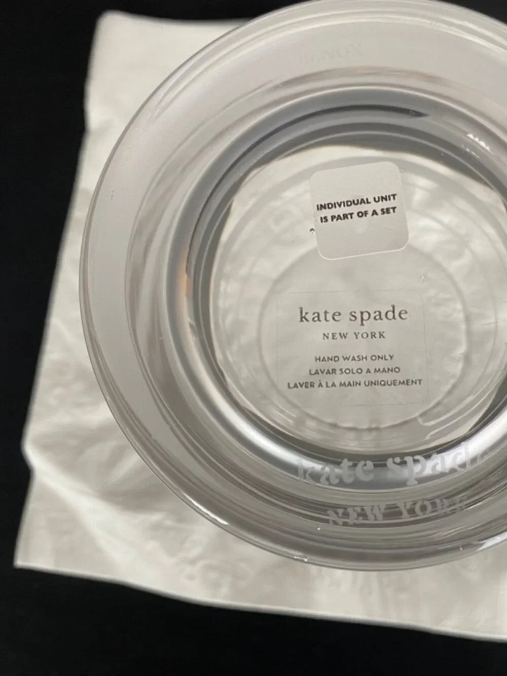 Kate Spade /Lenox Hamilton Street etched double old fashioned glasses (set of 2)